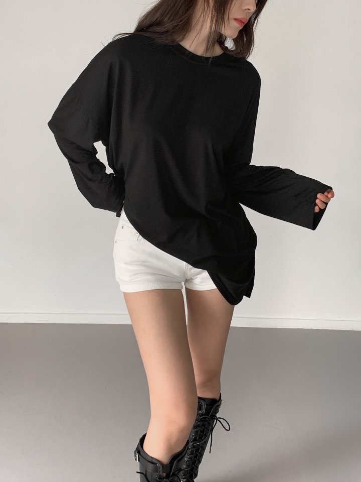 Queensmade - Korean Women Fashion - #vintagekidsstyle - Boxy Long Tee - 5