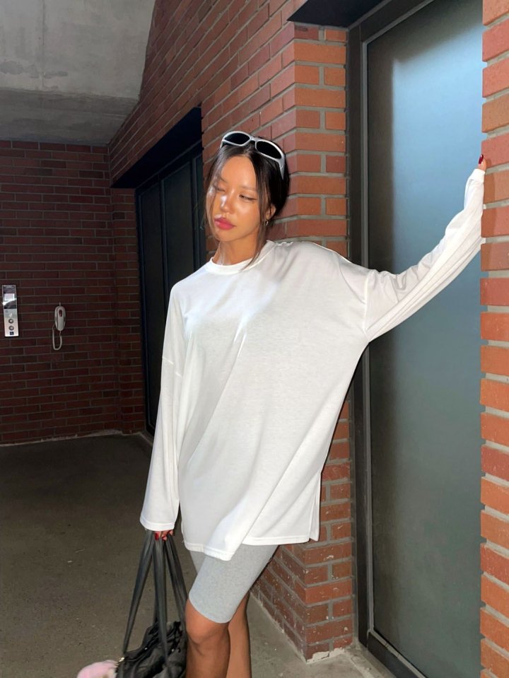 Queensmade - Korean Women Fashion - #womensfashion - Boxy Fleece Long Tee - 2