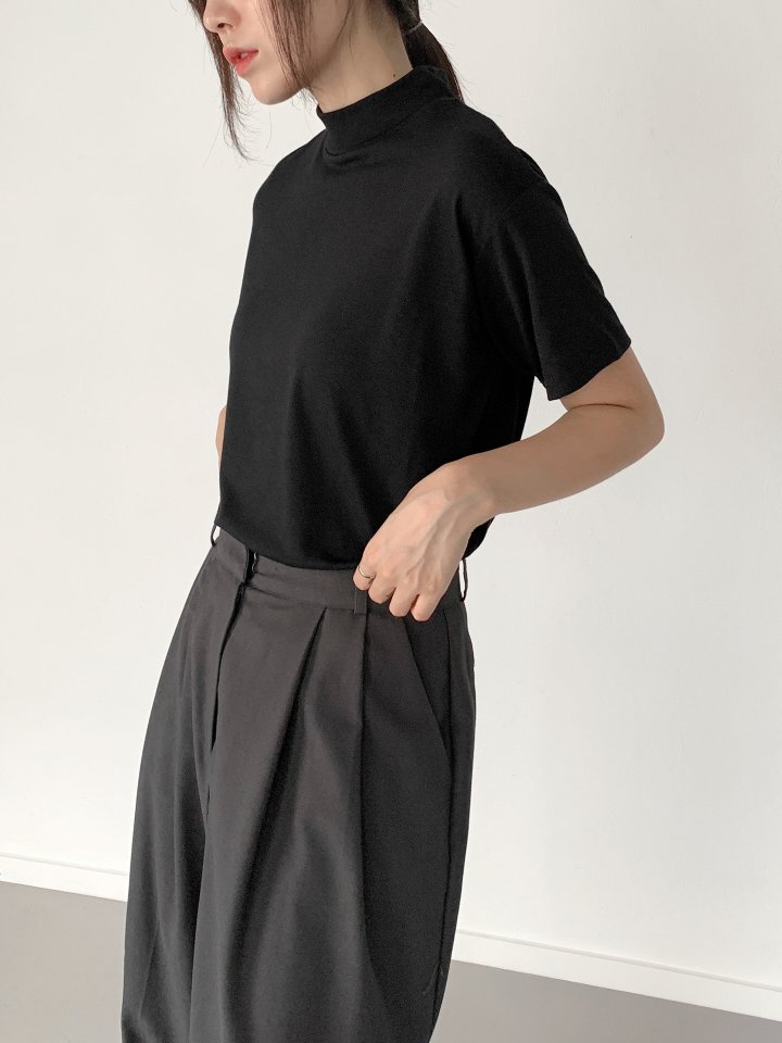 Queensmade - Korean Women Fashion - #womensfashion - Mock Neck Tee - 5