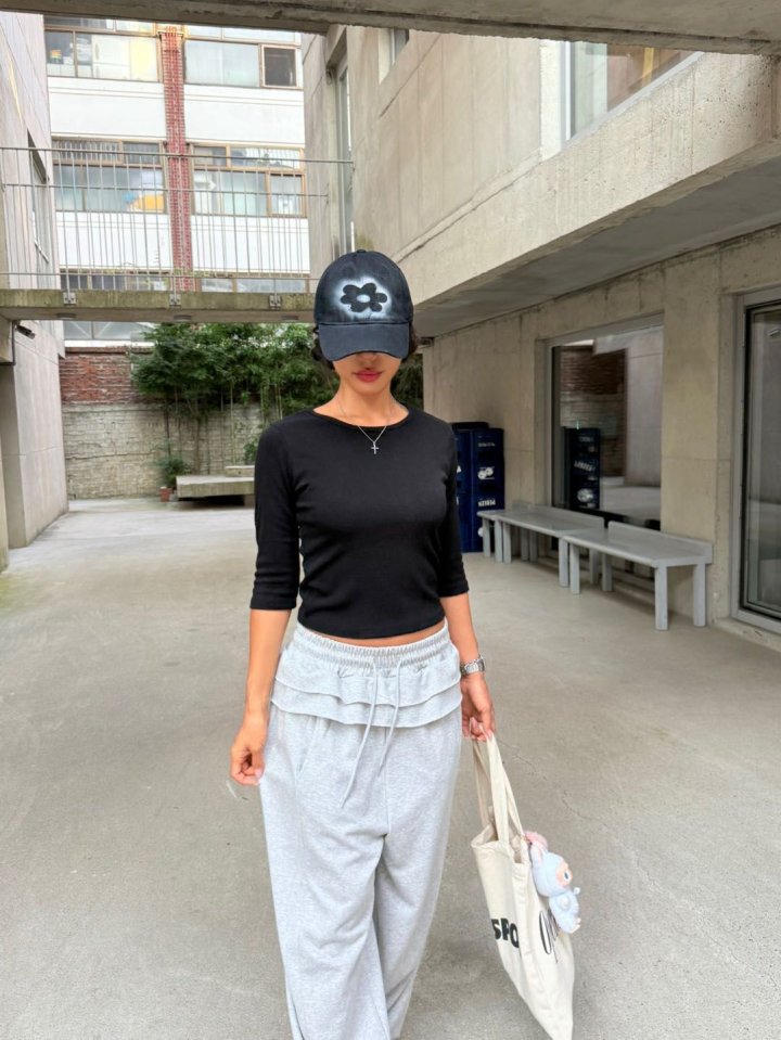 Queensmade - Korean Women Fashion - #womensfashion - Simple Sleeve Tee - 10