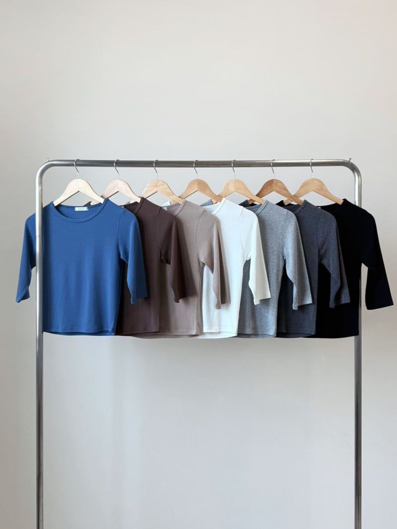 Queensmade - Korean Women Fashion - #womensfashion - Simple Sleeve Tee - 12