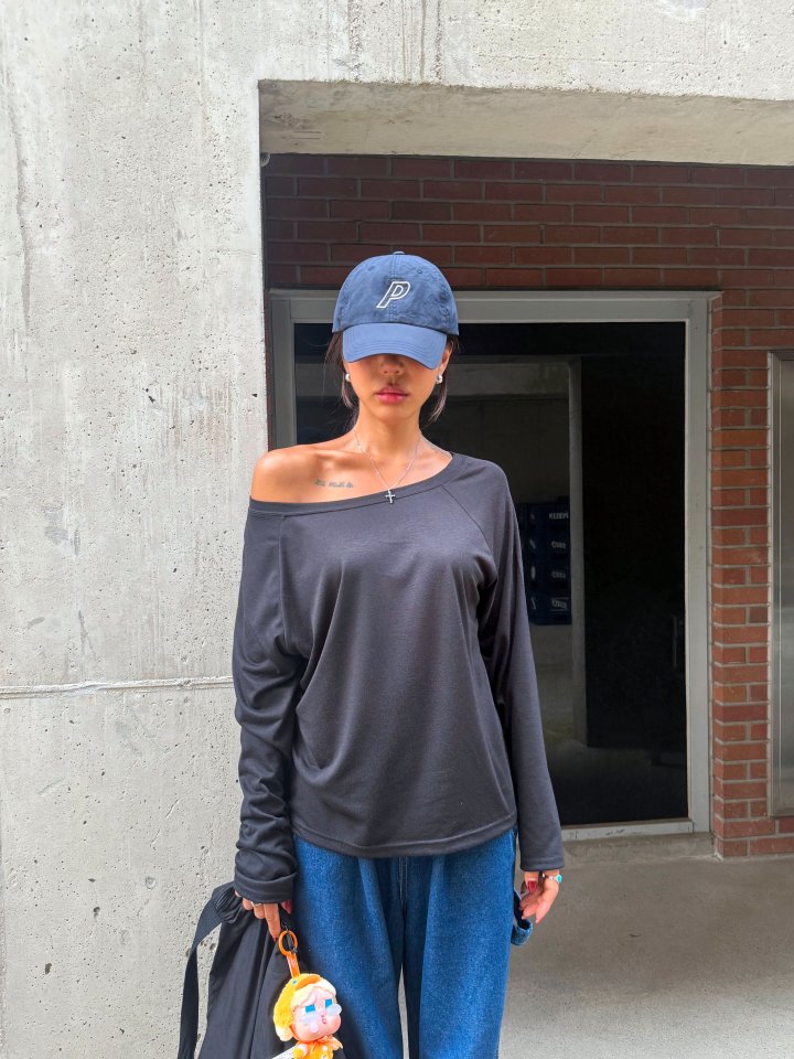 Queensmade - Korean Women Fashion - #womensfashion - Basic Off-shoulder Tee - 10