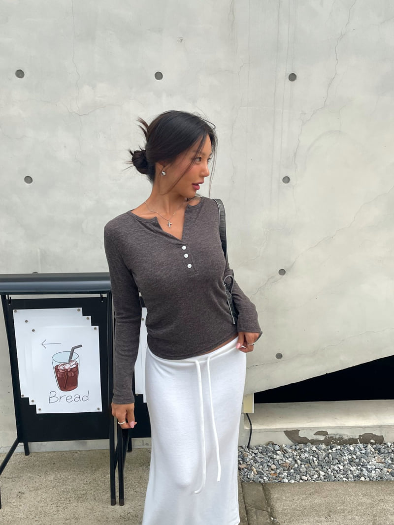 Queensmade - Korean Women Fashion - #womensfashion - Mélange Ribbed Top - 8