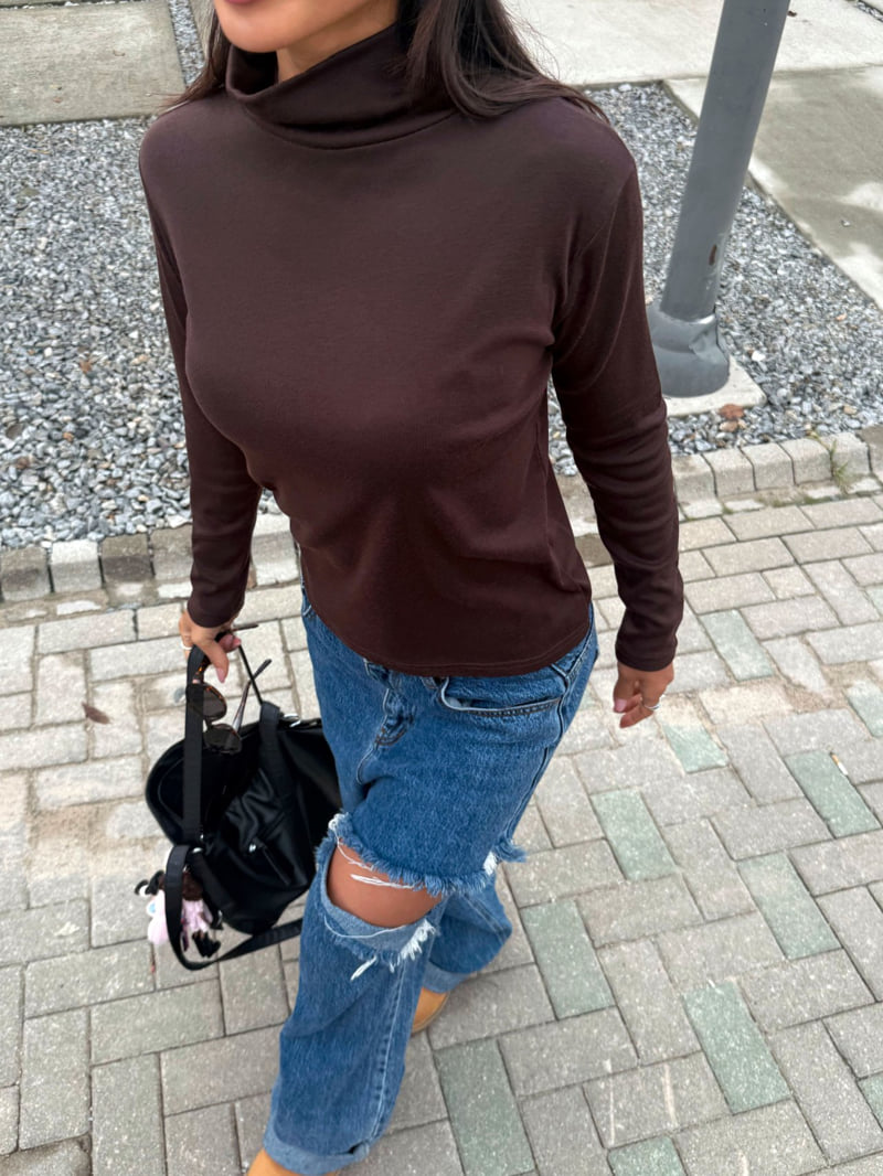 Queensmade - Korean Women Fashion - #womensfashion - Art Turtleneck Tee - 11