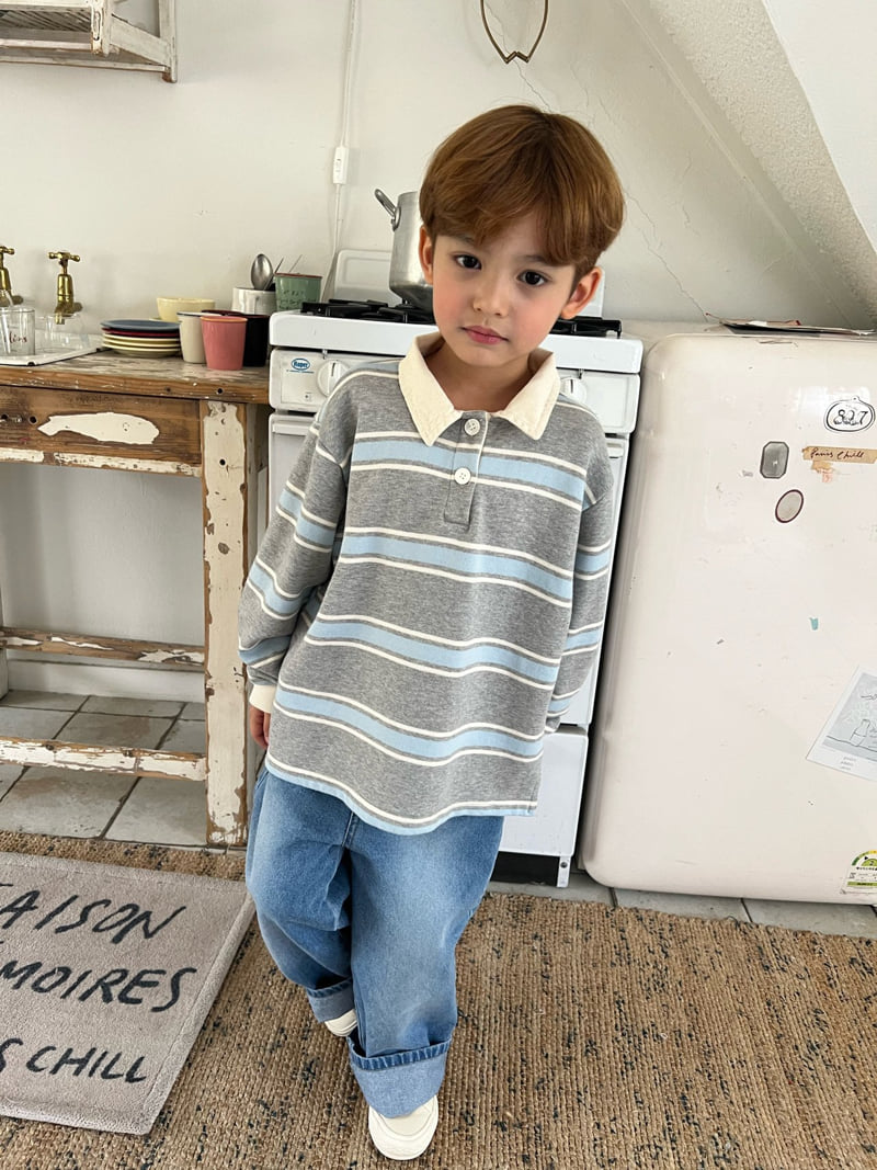 Raleelounge - Korean Children Fashion - #childrensboutique - 3 Stripe Collar Tee - 9