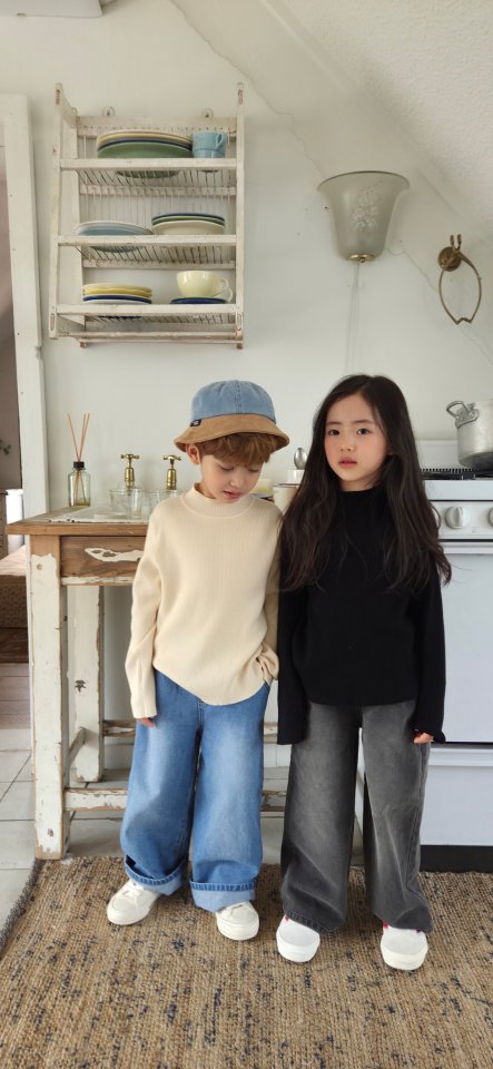 Raleelounge - Korean Children Fashion - #kidzfashiontrend - Tencel Ribbed Turtleneck Tee - 2