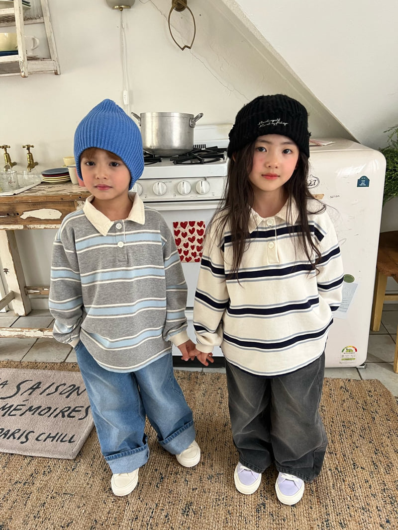 Raleelounge - Korean Children Fashion - #todddlerfashion - 3 Stripe Collar Tee - 5