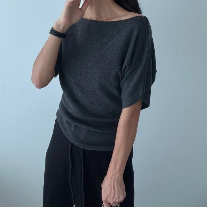 Ripple - Korean Women Fashion - #momslook - Shoulder Knit Top - 3