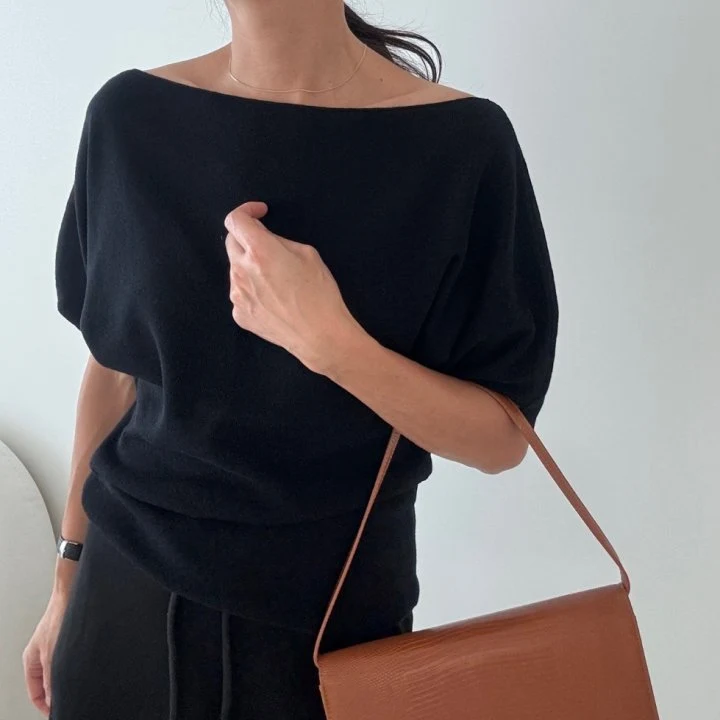 Ripple - Korean Women Fashion - #momslook - Shoulder Knit Top - 5