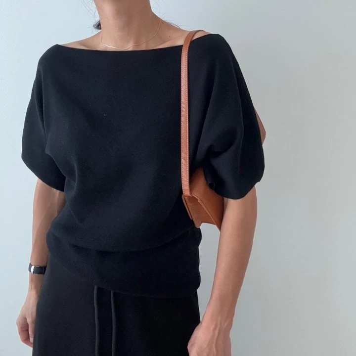 Ripple - Korean Women Fashion - #momslook - Shoulder Knit Top - 7