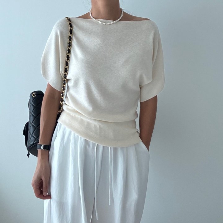 Ripple - Korean Women Fashion - #momslook - Shoulder Knit Top - 9