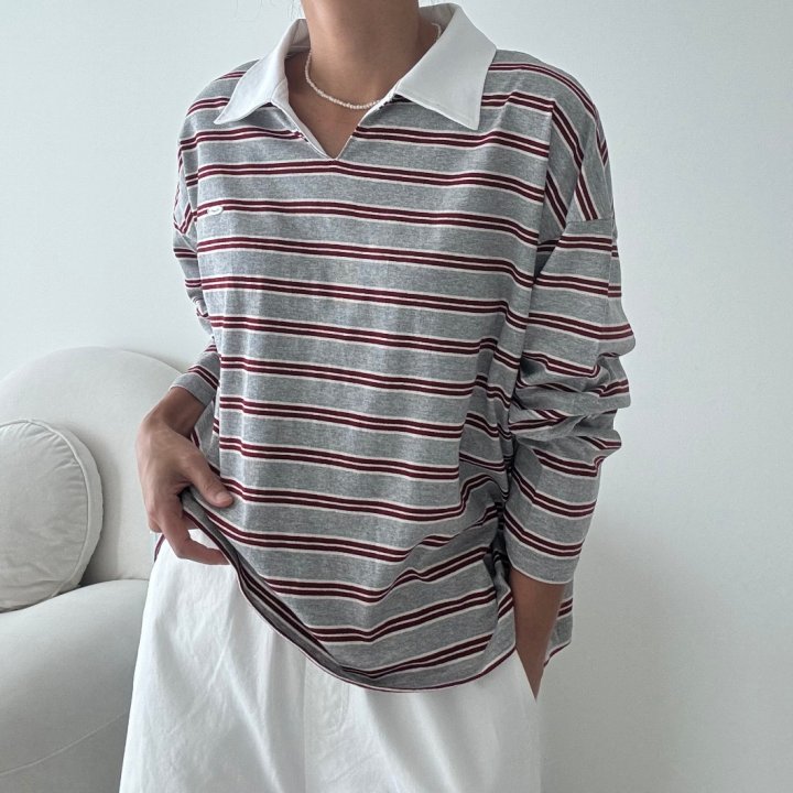 Ripple - Korean Women Fashion - #pursuepretty - Leon Collar Tee - 3