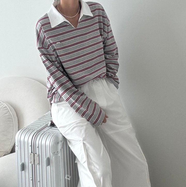 Ripple - Korean Women Fashion - #romanticstyle - Leon Collar Tee - 5