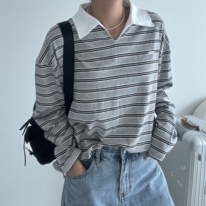 Ripple - Korean Women Fashion - #thelittlethings - Leon Collar Tee - 8