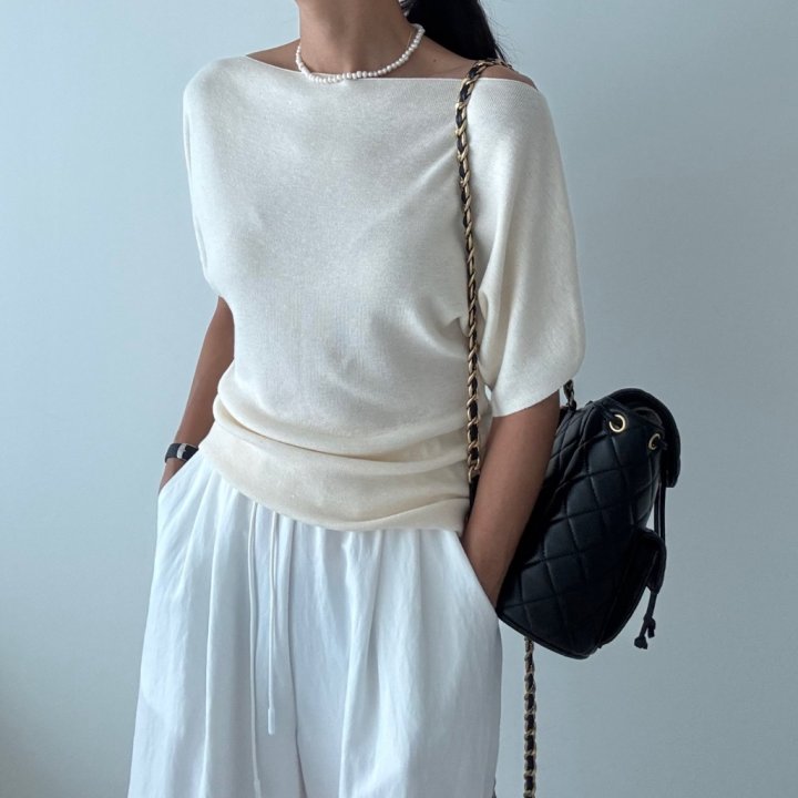 Ripple - Korean Women Fashion - #womensfashion - Shoulder Knit Top - 10
