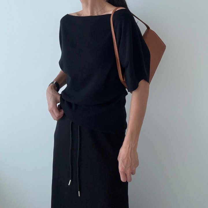 Ripple - Korean Women Fashion - #womensfashion - Shoulder Knit Top - 8