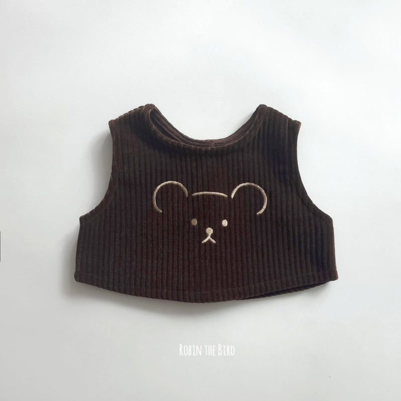 Saerobin - Korean Baby Fashion - #babyfever - Bear Embroidery Reversible Vest - 5