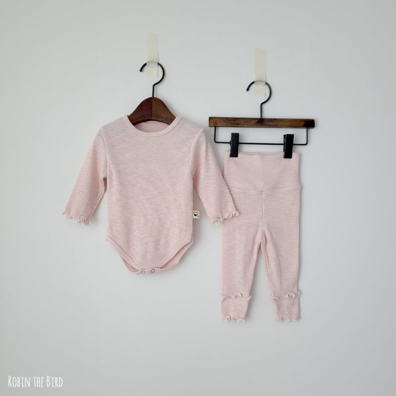 Saerobin - Korean Baby Fashion - #babyoutfit - Modal Frill Bodysuit Set - 4