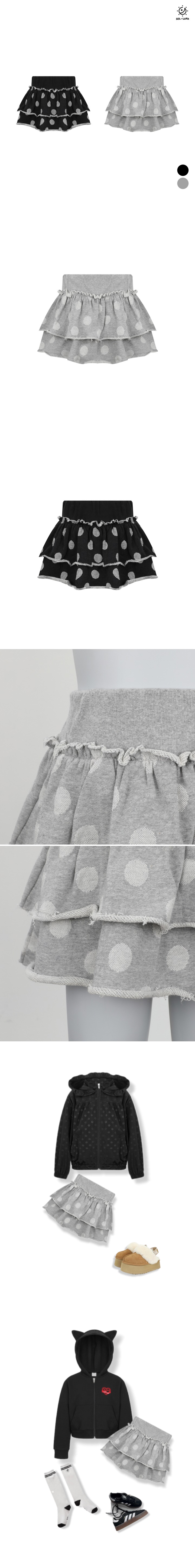 Sol At Luna - Korean Children Fashion - #childrensboutique - Big Dot Skirt - 2