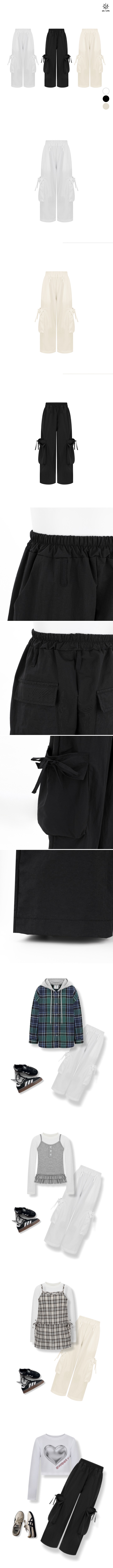 Sol At Luna - Korean Women Fashion - #momslook - Nylon Ribbon Cargo Pants (ADULT) - 2