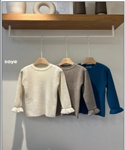 Soye - Korean Children Fashion - #Kfashion4kids - Frill Ribbed Round Tee - 2