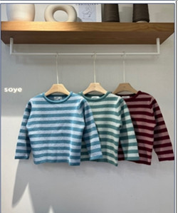 Soye - Korean Children Fashion - #discoveringself - Candy Stripe Round Tee - 12