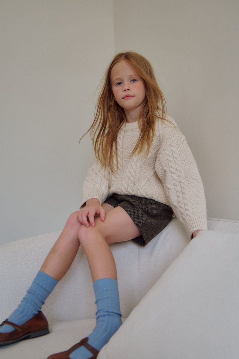 Soye - Korean Children Fashion - #kidsshorts - Bell Cable Round Tee - 11