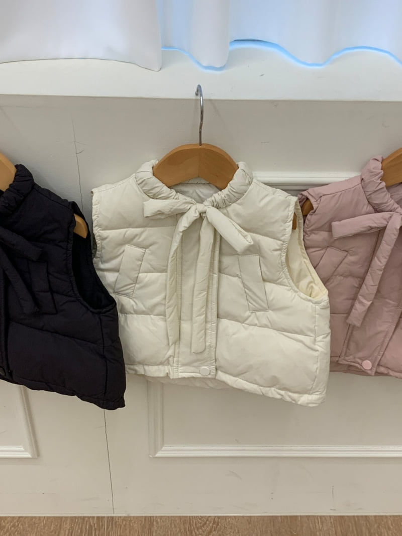 Sundaykids - Korean Children Fashion - #childofig - Cloud Ribbon Padded Vest - 4