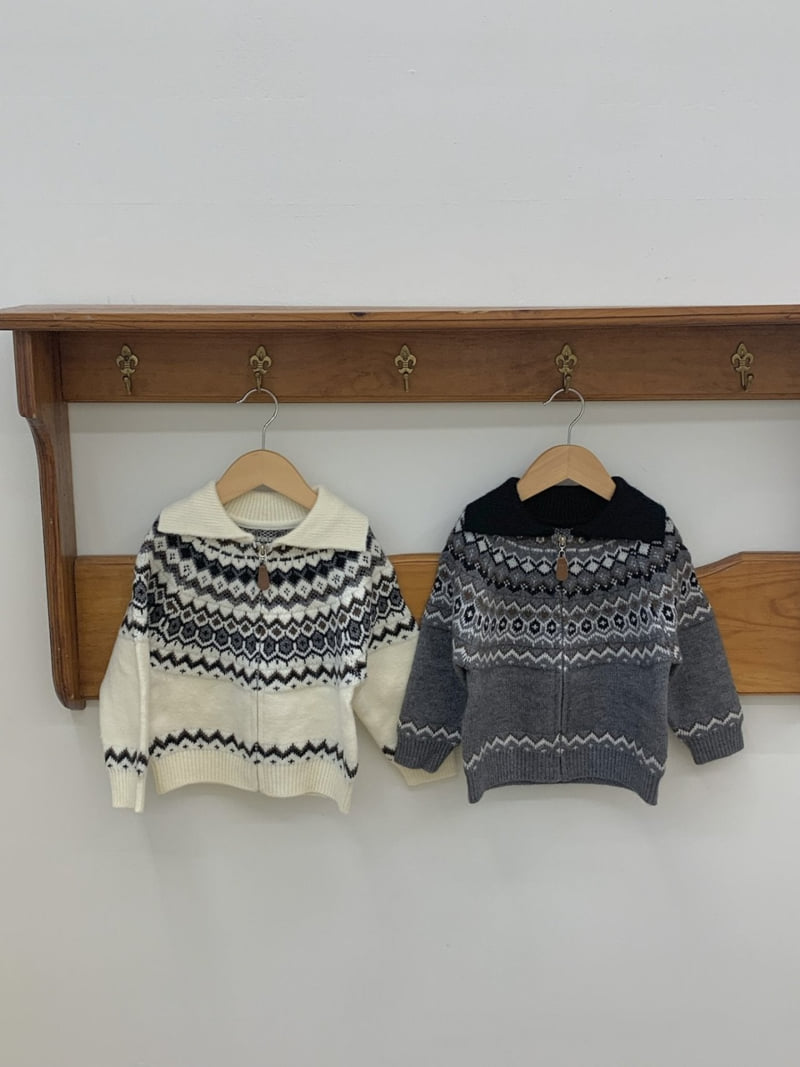 Sundaykids - Korean Children Fashion - #childofig - Nordic Winter Knit Zip-up - 2