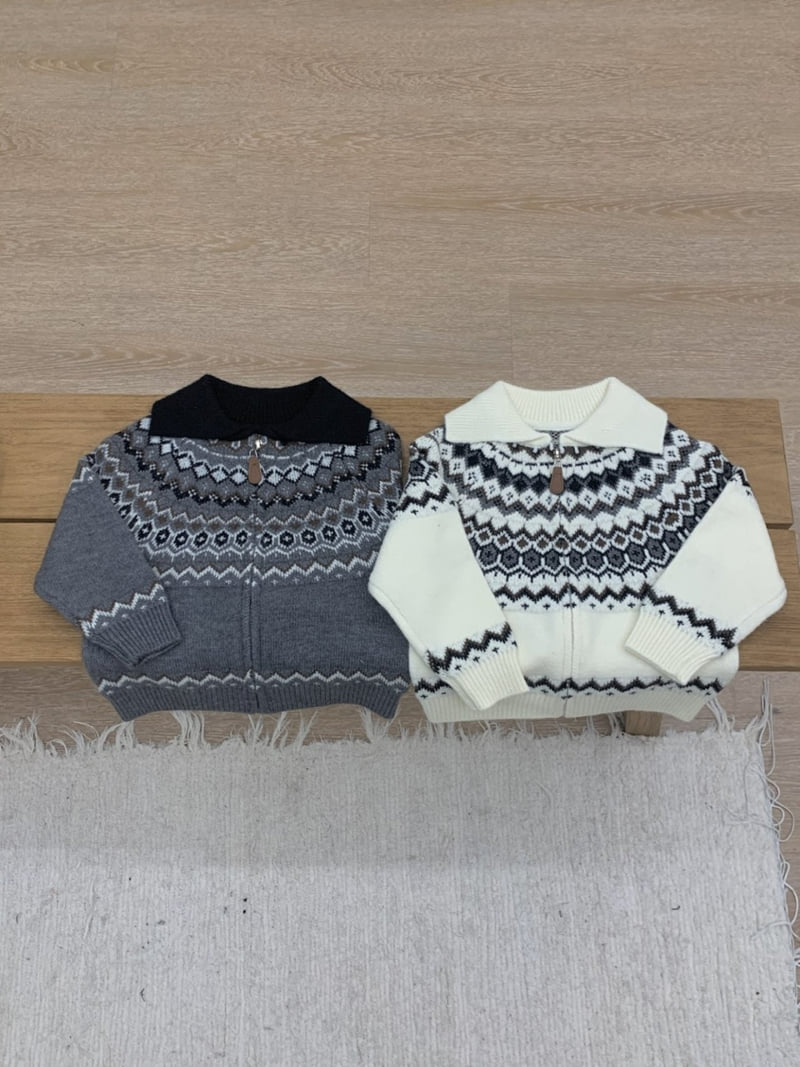 Sundaykids - Korean Children Fashion - #childofig - Nordic Winter Knit Zip-up - 3