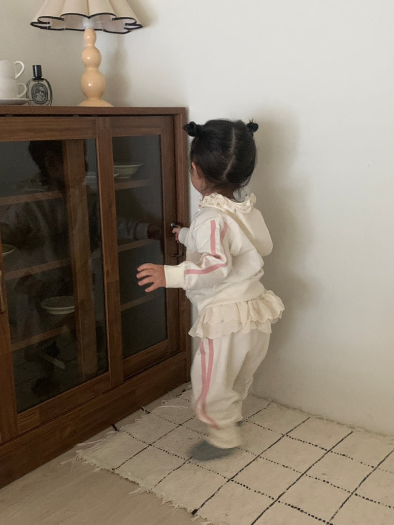 Sundaykids - Korean Children Fashion - #childofig - Merry Ruffle Hoodie Zip-up Set - 5