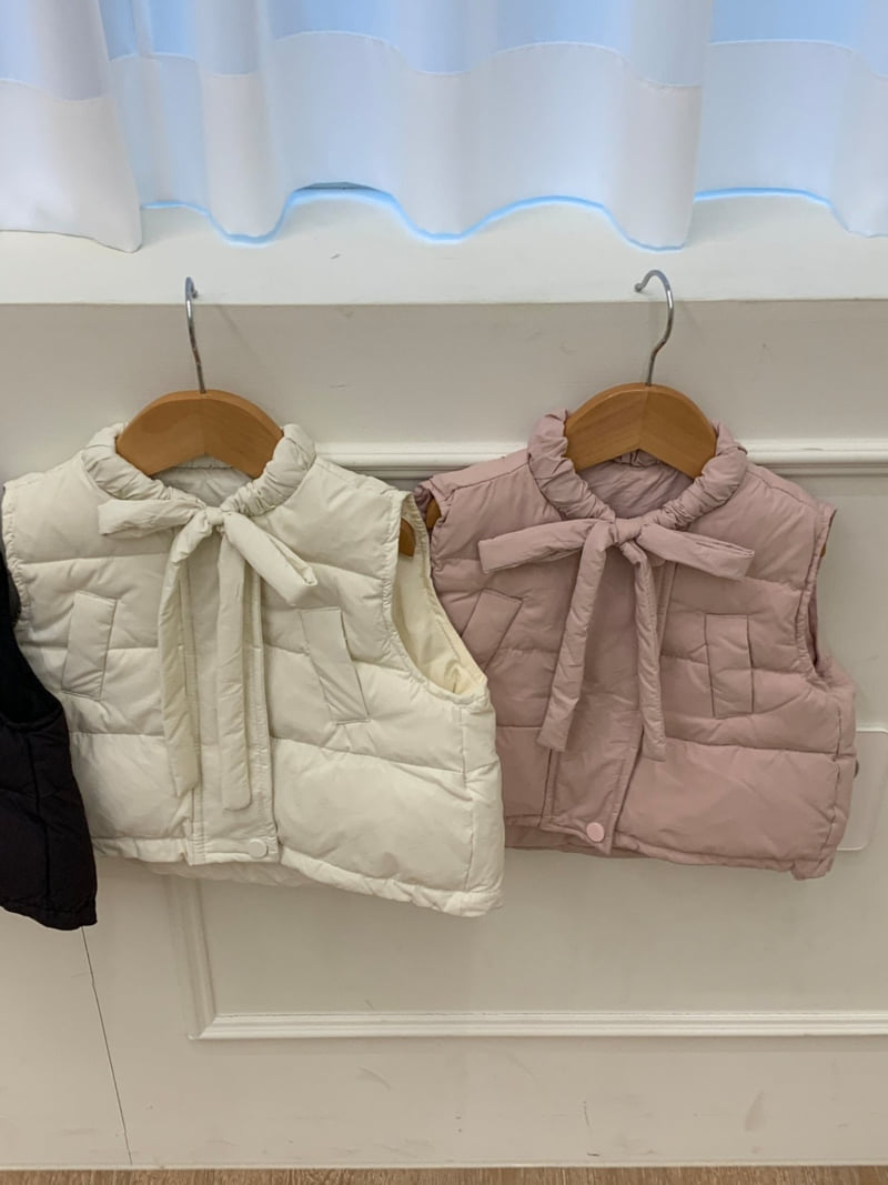 Sundaykids - Korean Children Fashion - #childrensboutique - Cloud Ribbon Padded Vest - 5