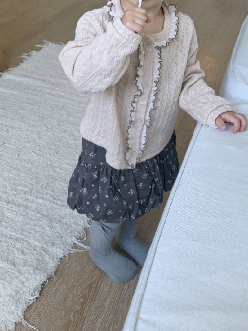 Sundaykids - Korean Children Fashion - #childrensboutique - Floral Frill Knit Cardigan - 11