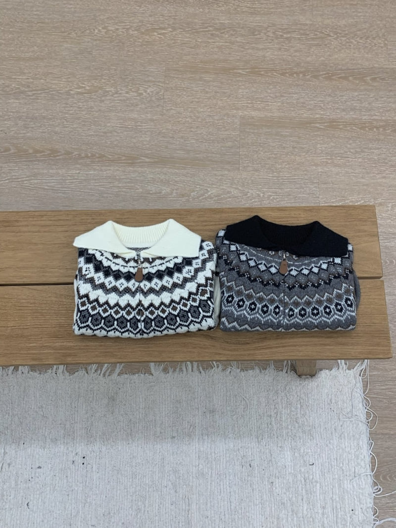 Sundaykids - Korean Children Fashion - #designkidswear - Nordic Winter Knit Zip-up - 5