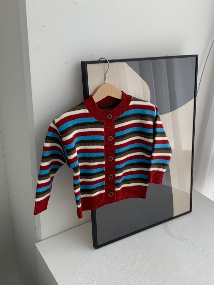 Sundaykids - Korean Children Fashion - #discoveringself - Rainbow Striped Knit Cardigan - 2