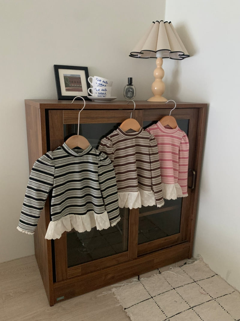 Sundaykids - Korean Children Fashion - #kidsshorts - Striped Petit Layered Tee - 2