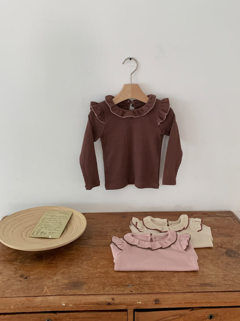 Sundaykids - Korean Children Fashion - #littlefashionista - Sweet Frill Round Tee - 7