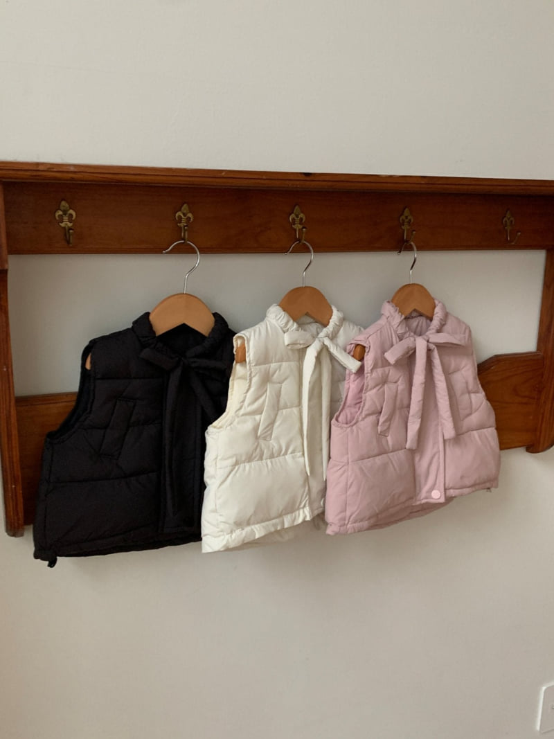 Sundaykids - Korean Children Fashion - #minifashionista - Cloud Ribbon Padded Vest