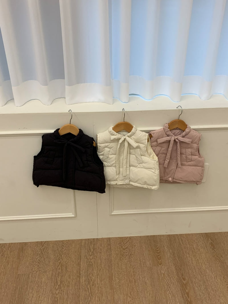 Sundaykids - Korean Children Fashion - #prettylittlegirls - Cloud Ribbon Padded Vest - 2