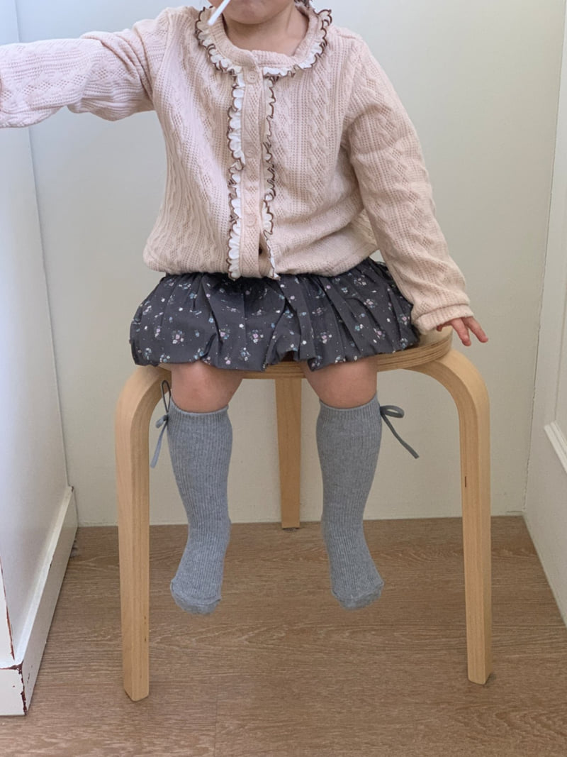 Sundaykids - Korean Children Fashion - #stylishchildhood - Floral Frill Knit Cardigan - 9
