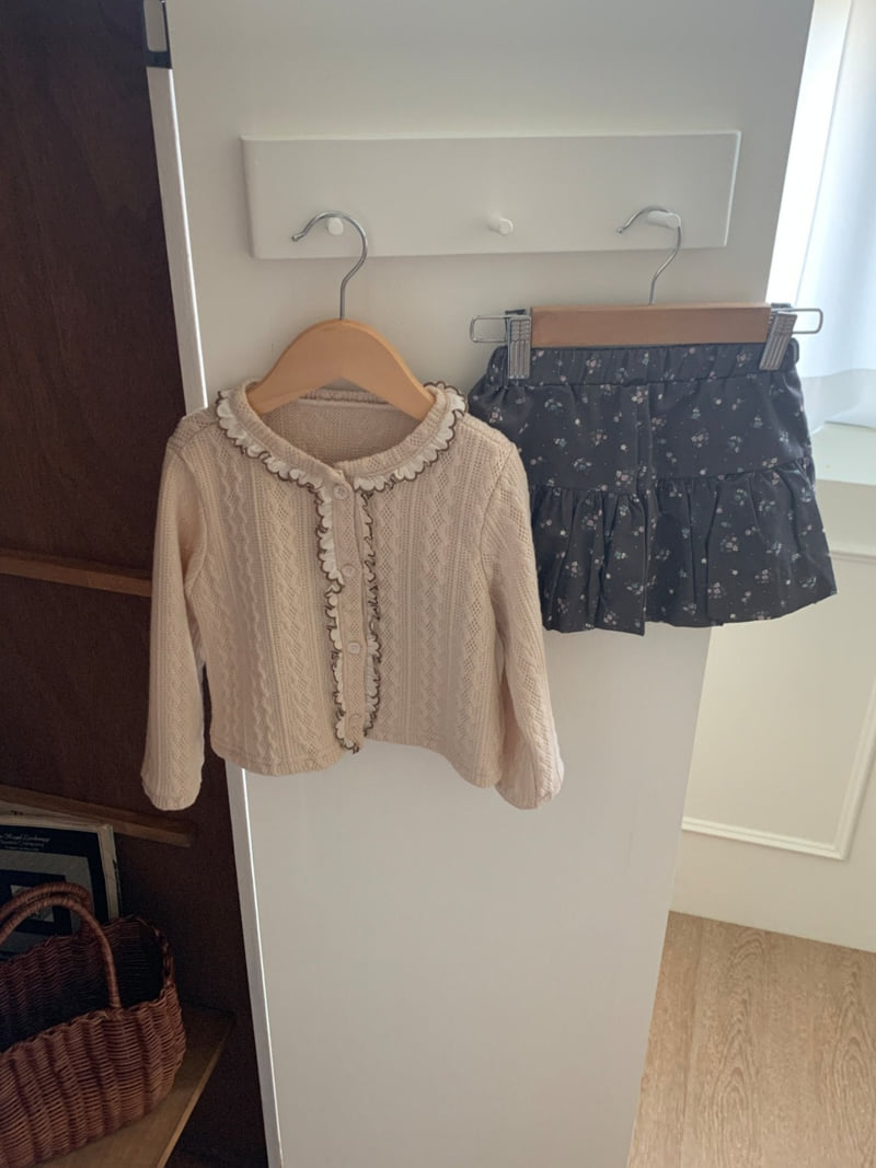 Sundaykids - Korean Children Fashion - #todddlerfashion - Floral Frill Knit Cardigan - 7