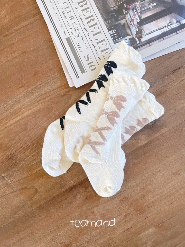 Teamand - Korean Children Fashion - #childrensboutique - Ballet Ribbon Knee Socks - 2