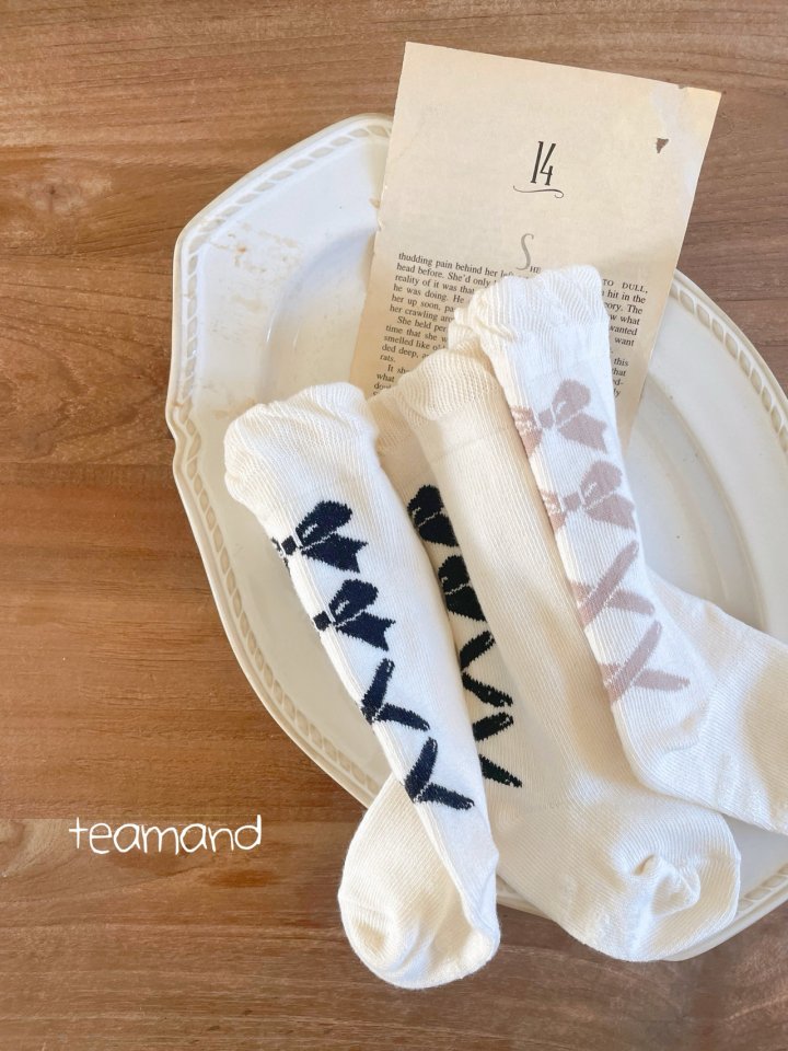 Teamand - Korean Children Fashion - #designkidswear - Ballet Ribbon Knee Socks - 3