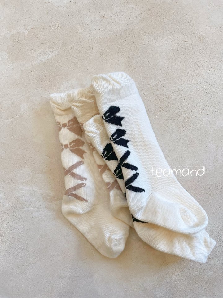 Teamand - Korean Children Fashion - #designkidswear - Ballet Ribbon Knee Socks - 4