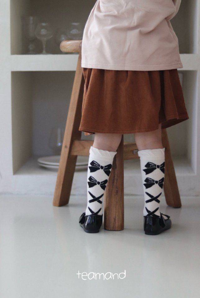Teamand - Korean Children Fashion - #kidsshorts - Ballet Ribbon Knee Socks - 6