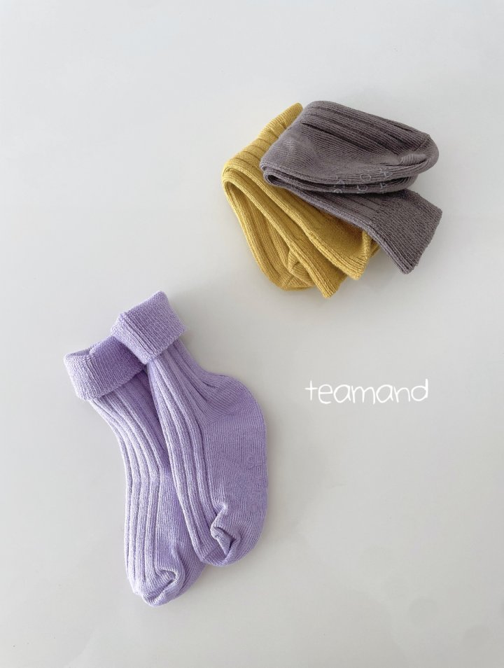 Teamand - Korean Women Fashion - #momslook - Ribbed Socks Mocha Set (with Mom) - 3