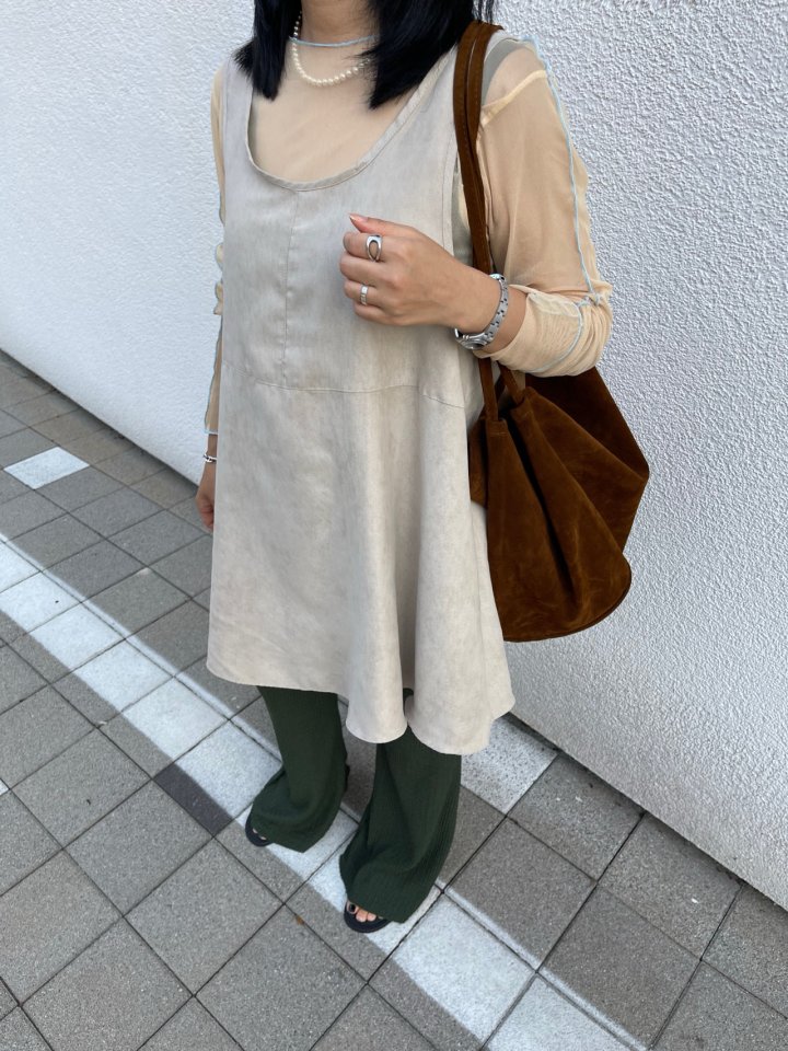 The Fine.b - Korean Women Fashion - #momslook - Suede Mini One-piece