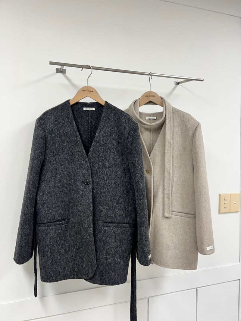 The Fine.b - Korean Women Fashion - #momslook - Handmade No-Collar Jacket