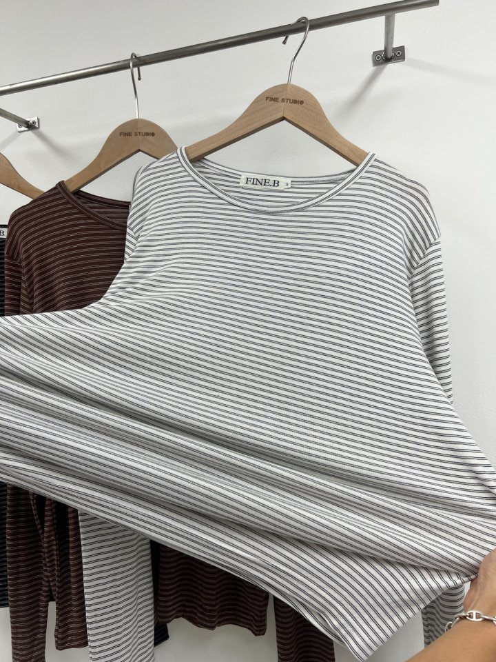 The Fine.b - Korean Women Fashion - #romanticstyle - Ella Stripe Tee - 5