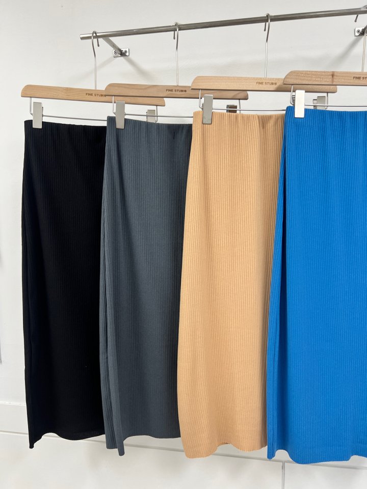 The Fine.b - Korean Women Fashion - #vintageinspired - Ribbed Long Skirt - 2